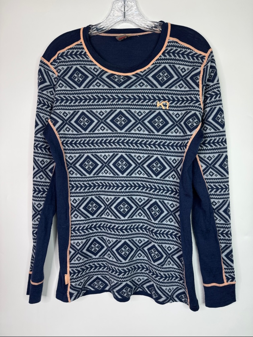 Kari Traa Blue Floke LS Baselayer Shirt Size XL